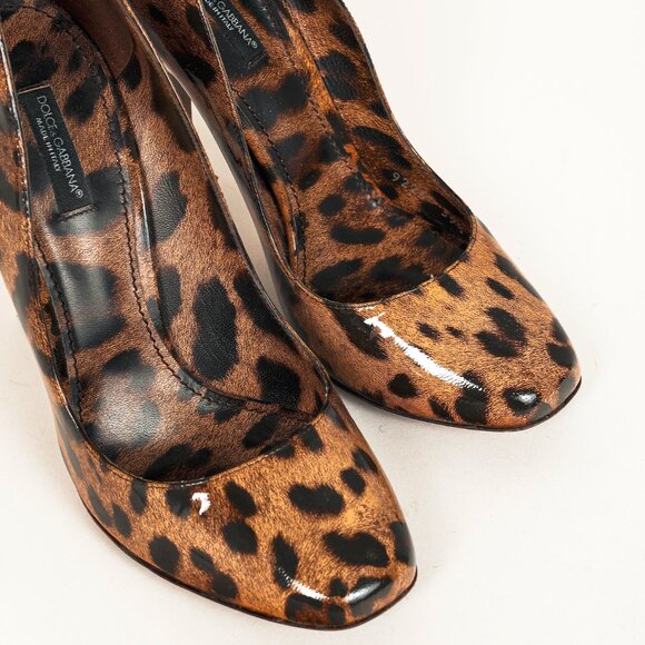 Dolce & Gabbana Brown Leopard Patent Leather Pumps - Picture 6 of 9